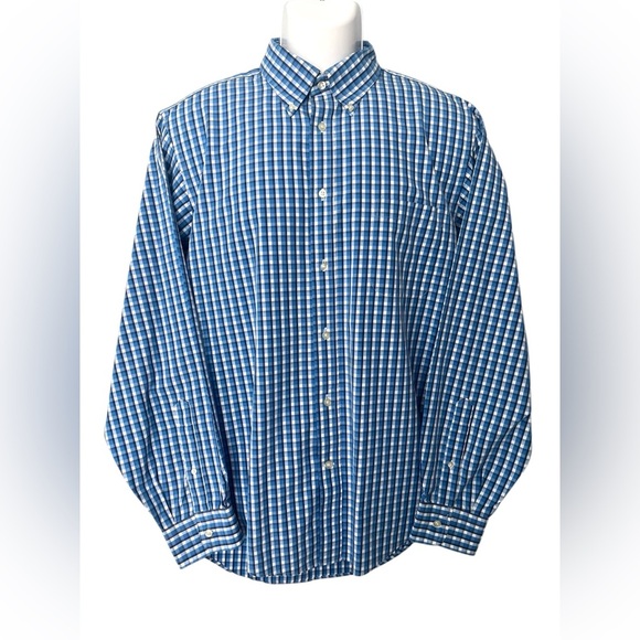 Lands' End Other - Lands' End Blue and White Casual Button Down Shirt 16-35